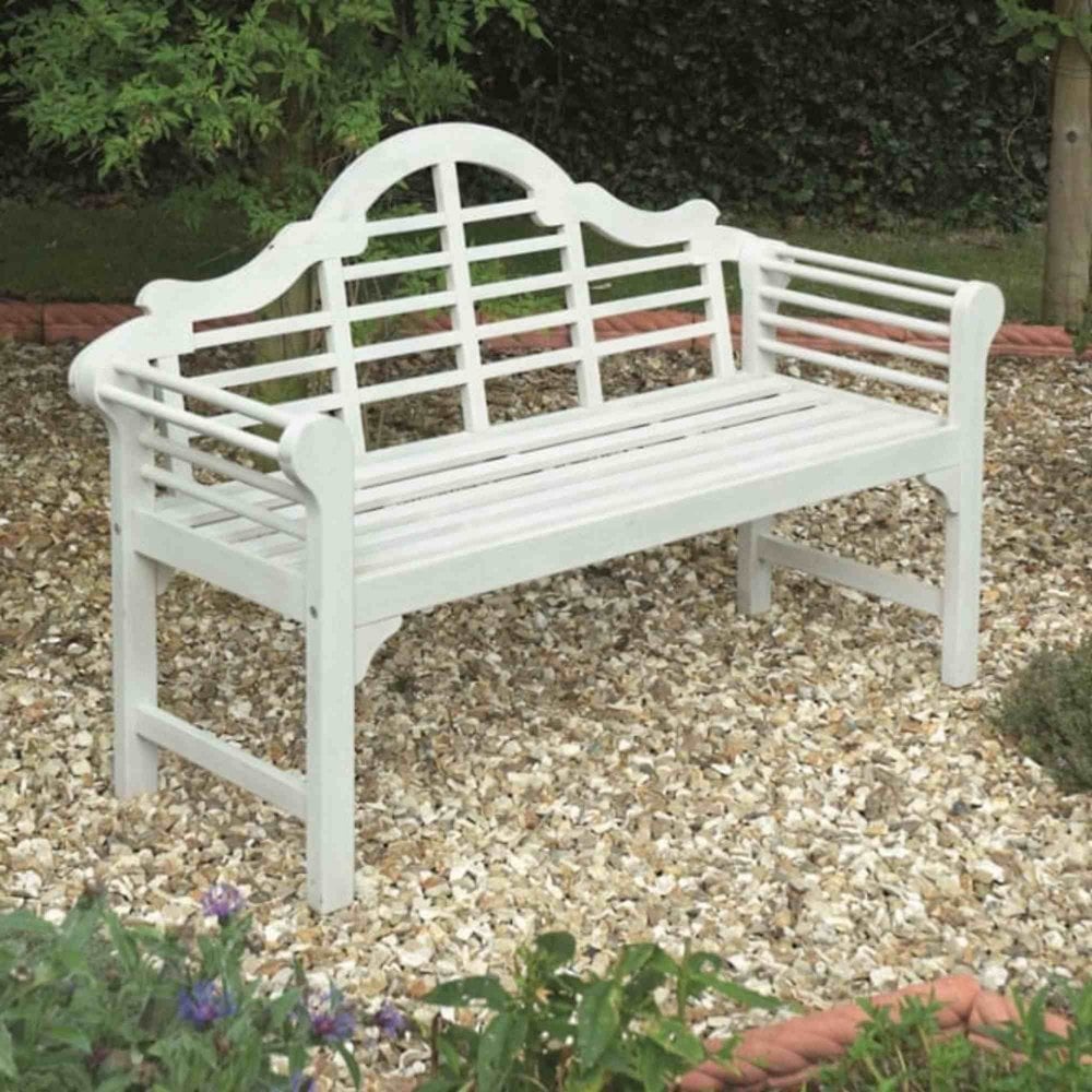 Greenhurst Lutyens Style Outdoor Forest Garden Bench-White