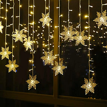 Snowflake Fairy String LED Lights Curtain Window Xmas Christmas Party Wedding Decor