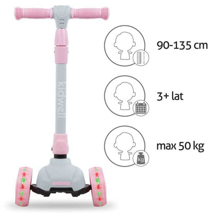 Kidwell JAX Folding 3-Wheel Scooter with LED Light-Up Wheels – Kids Ages 3+ (2 Colours)