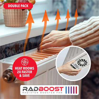 Radboost PRO-5 Radiator Booster Fan – Magnetic Fit Radiator Fan with Auto Temperature Sensor – Heats Rooms 2x Faster, Save up to 30% – Single Pack | Double Pack | Extension Set