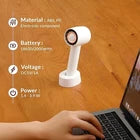Portable Fan 3 Speed Settings Mini Fan, Desk Fan with Stable Base, USB Rechargeable