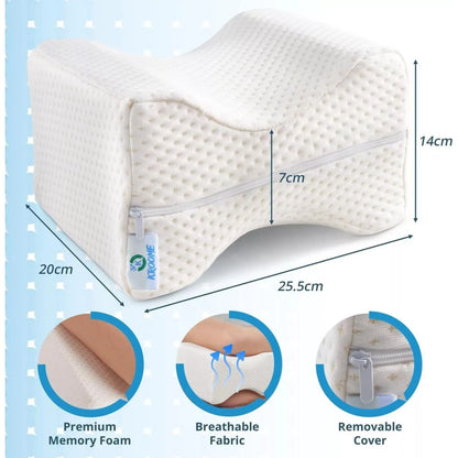 Knee Pillow for Side Sleepers - Leg Support Cushion - Back Pain Relief