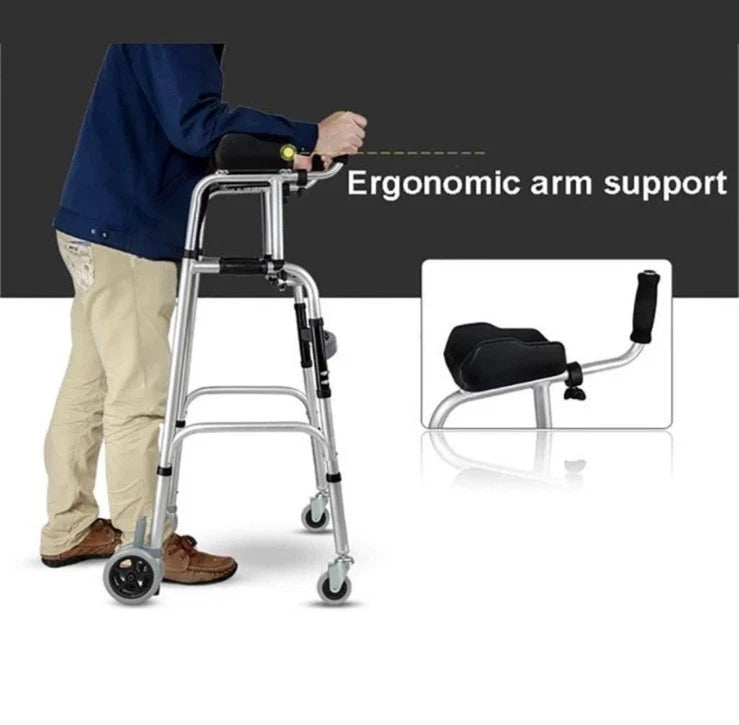 Walking Frame with Armrest Support Pad - Adjustable Height - Folding Lightweight E easy2buy81 (6509)
