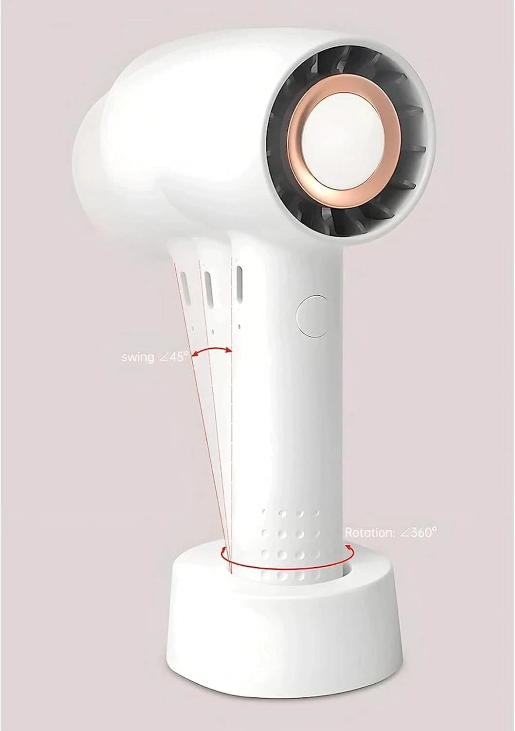Portable Fan 3 Speed Settings Mini Fan, Desk Fan with Stable Base, USB Rechargeable