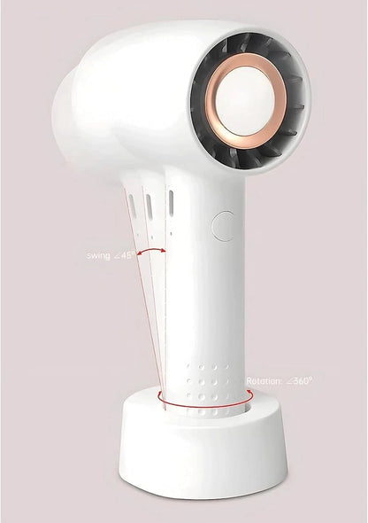 Portable Fan 3 Speed Settings Mini Fan, Desk Fan with Stable Base, USB Rechargeable