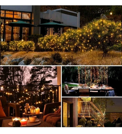 2 Pack Solar powered String Lights Outdoor Garden Waterproof 10M x2 Fairy 8 Mode