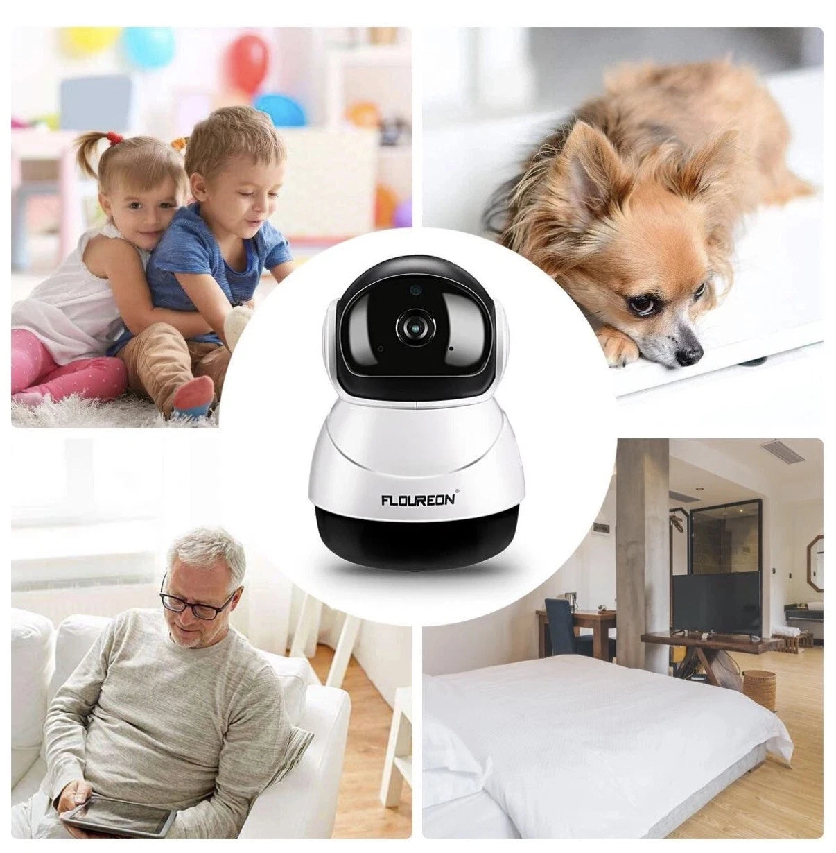 FLOUREON 360° Wireless CCTV Security Camera 1080P | Model: PTX01-PW