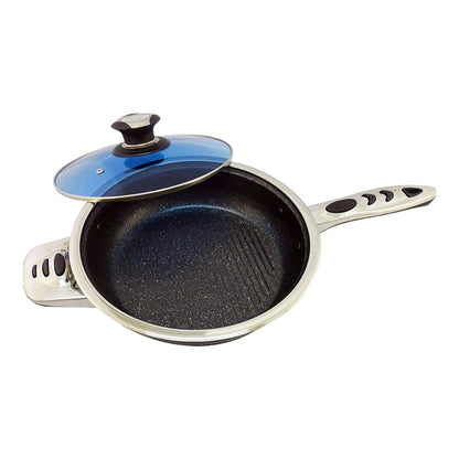 16 Piece Stainless Steel Cookware Set Pots and Pans Set with Lids Gas Electric Induction Hob Compatible