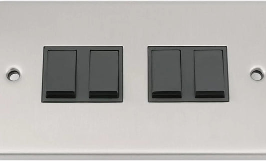 Light Switch 4 Gang Chrome