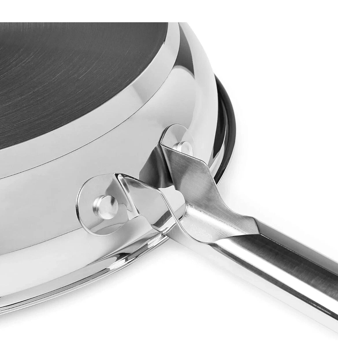 Full Induction Stainless Steel 3pc Fry pan Set with Universal Lid, 20/24/28 cm