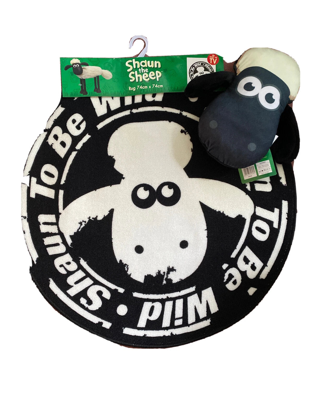 Shaun The Sheep Children’s Bedroom Character Rug, Play Mat With Free Cushion