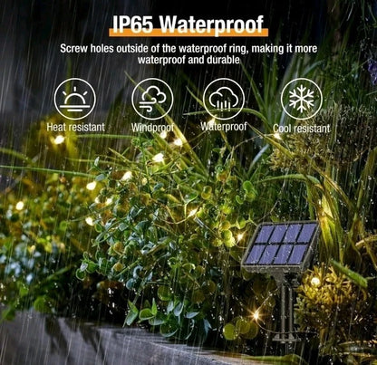2 Pack Solar powered String Lights Outdoor Garden Waterproof 10M x2 Fairy 8 Mode