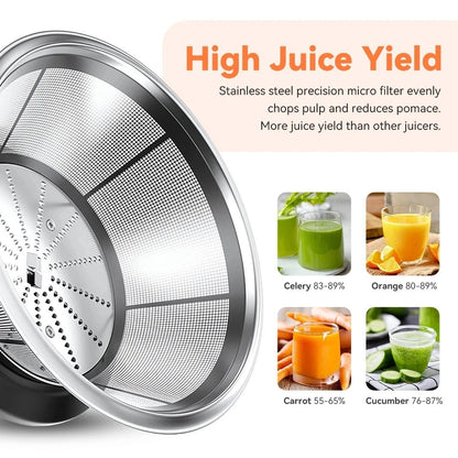SEJOY 600W Compact Juicer – Whole-Fruit Juice Extractor with 2 Speeds