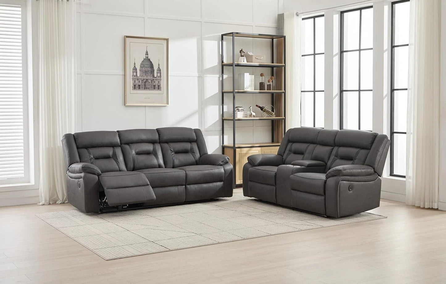 Generic Electric Recliner 3+2 seater Sofa-3 and 2 seater-Leather Sofa 3+2 Seater