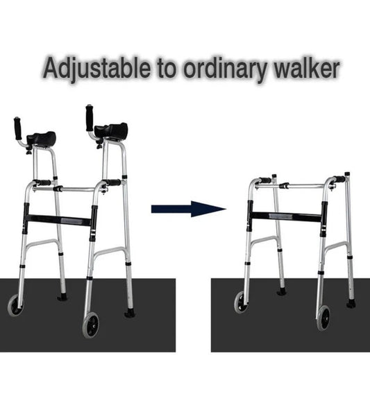 Walking Frame with Armrest Support Pad - Adjustable Height - Folding Lightweight E easy2buy81 (6509)
