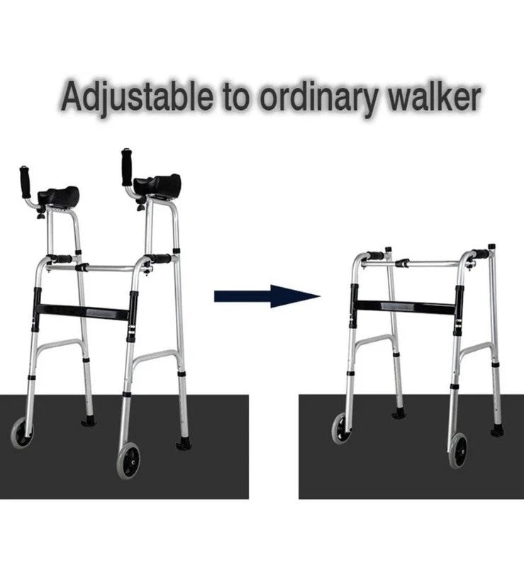 Walking Frame with Armrest Support Pad - Adjustable Height - Folding Lightweight E easy2buy81 (6509)