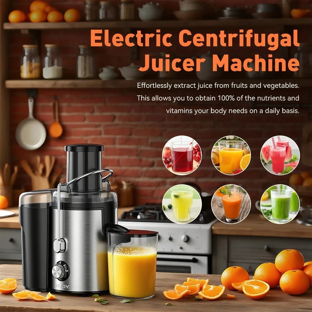 SEJOY 600W Compact Juicer – Whole-Fruit Juice Extractor with 2 Speeds