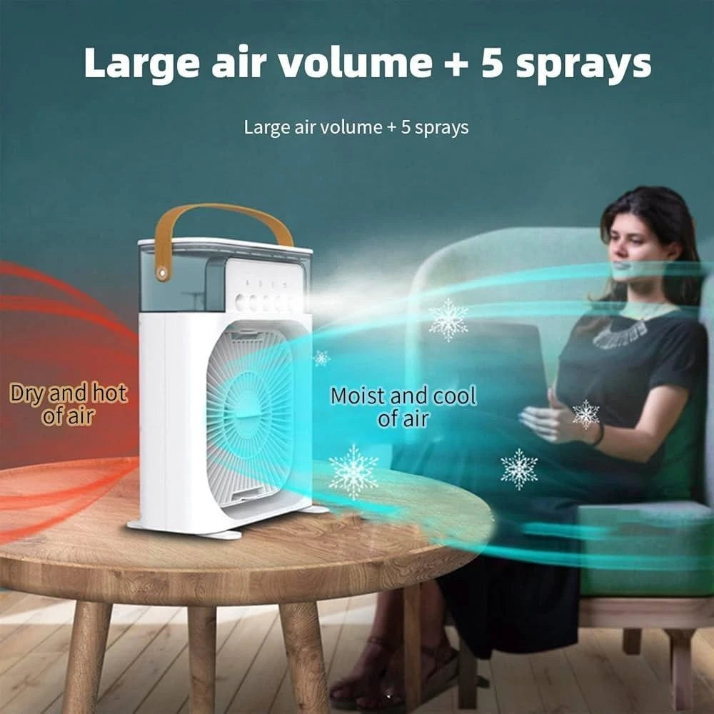 456534 Portable Air Cooler Fan with Humidifier, USB Powered, 3-Speed Control ...