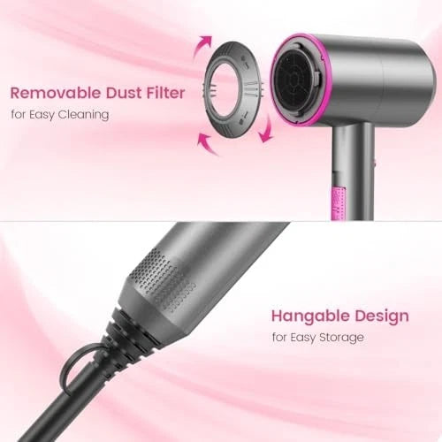 Professional Ionic Hair Dryer Powerful AC Motor Quick Drying with 2 Speed 3 Heat