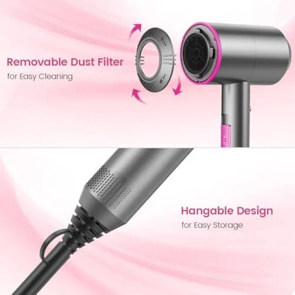 Professional Ionic Hair Dryer Powerful AC Motor Quick Drying with 2 Speed 3 Heat