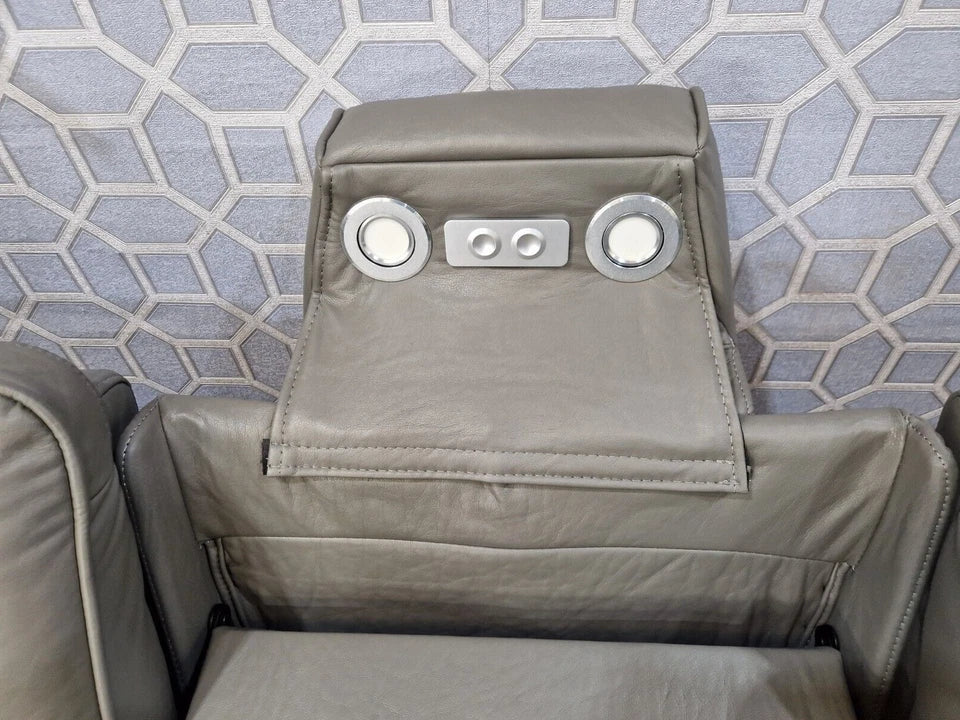 Orlando Leather Electric Recliner Sofa 3+2 Seater With Cup Holders/LED/Wireless