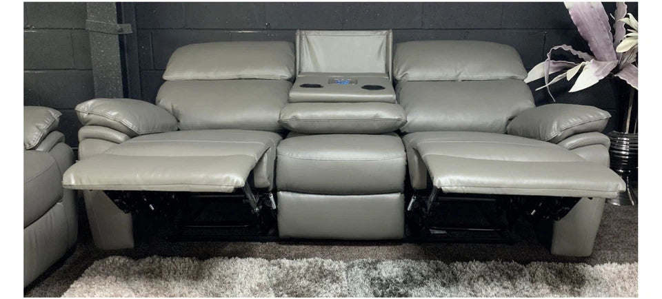 Valencia Leather Recliner Sofa 3+2 Seater-with Cupholders/Bluetooth/Wireless