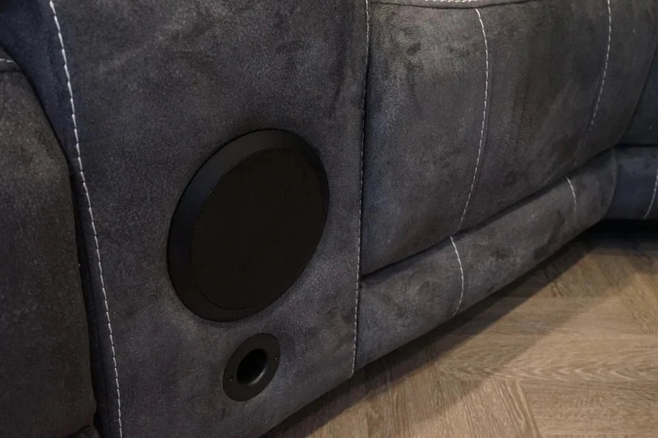 Geneva Fabric Electric Recliner Corner Sofa/Bluetooth/USB Led/Cooling-Cupholder