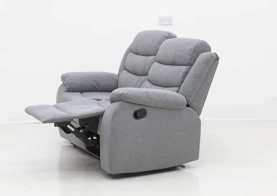 Madrid Fabric Recliner Sofa 3+2 Seater Set with Cupholders - Grey