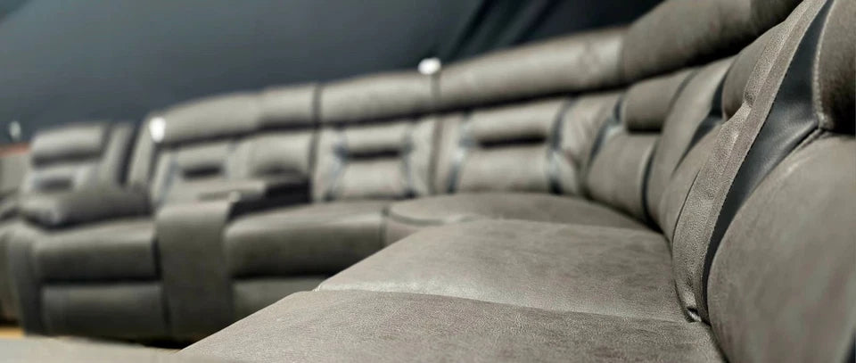 Nova Electric Recliner Corner Sofa Elephant Grey-Leather Corner Sofa