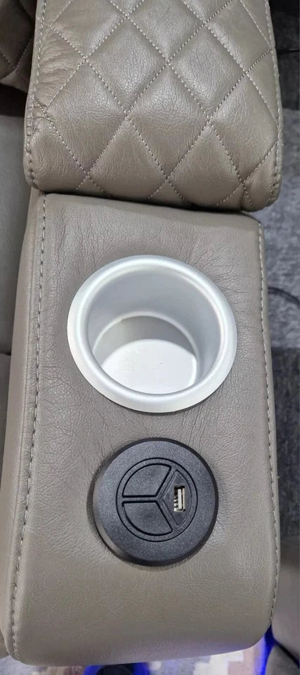 Florida Music Electric Recliners 3+2 Seater Leather Sofa Bluetooth/LED/USB Ports