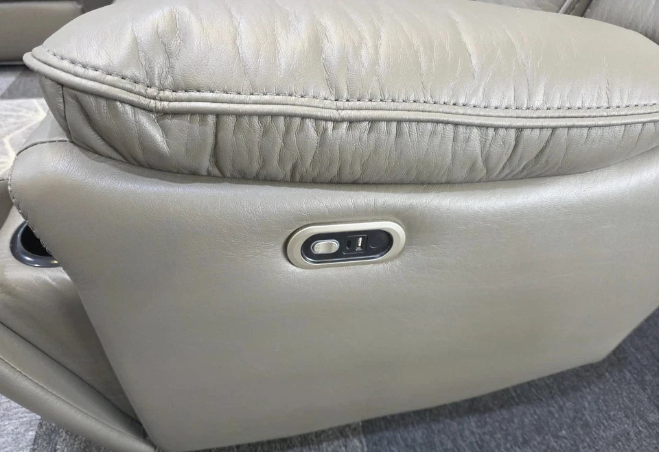 Sevilla Electric Recliner Leather Sofa 3+2 Seater-Cup-holders/Leds/Wireless/USB